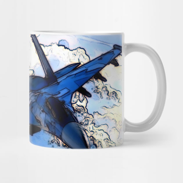 Aviation Fighter Jet blue by FasBytes